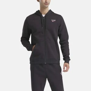 REEBOK EU - Bluza z kapturem Reebok Identity Fleece Full-Zip, male, Black/White/Vector Red, Size: