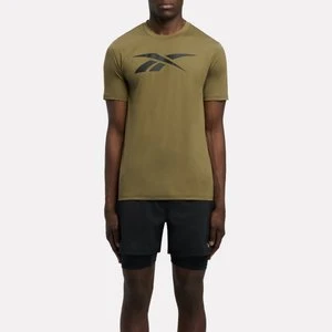 REEBOK EU - ID Train Logo Stretch Tech T-Shirtunisex, Army Green, Size: