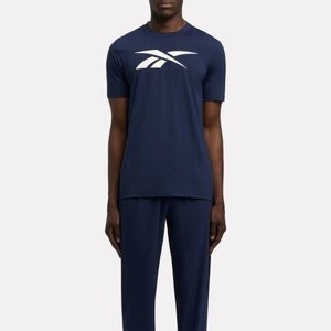 REEBOK EU - ID Train Logo Stretch Tech T-Shirtunisex, Vector Navy, Size: