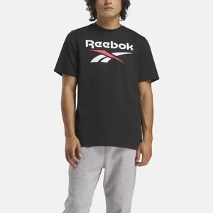 REEBOK EU - Koszulka Reebok Identity Big Stacked Logo, male, Black/White/Vector Red, Size: