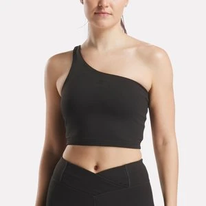 REEBOK EU - Lux One Shoulder Fitted Cropped Tankunisex, Black, Size: