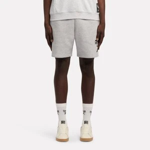REEBOK EU - Reebok Identity 1-Color Logo Fleece Shortsunisex, Light Grey Marl, Size: