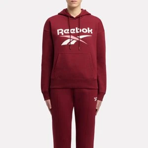 REEBOK EU - Reebok Identity 2-Color Logo Fleece Hoodieunisex, Classic Burgundy, Size: