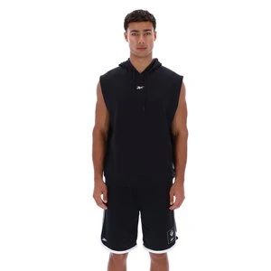 REEBOK EU - Reebok Identity Basketball Sleeveless French Terry Hoodieunisex, Black, Size: