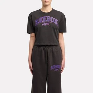 REEBOK EU - Varsity Arch Cropped T-Shirtunisex, Washed Black, Size: