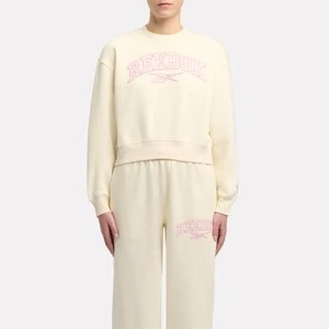 REEBOK EU - Varsity Arch Fleece Crewneck Sweatshirtunisex, Vintage Chalk, Size: