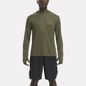 Reebok - Koszulka Training Long Sleeve Tech, male, Army Green, Size: