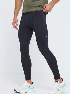 Reebok legginsy funkcyjne Run Base Layer kolor czarny gładkie