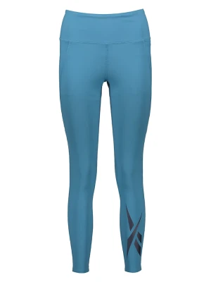 Reebok Legginsy sportowe "Lux Vector" w kolorze błękitnym rozmiar: L