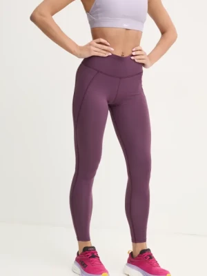 Reebok legginsy treningowe LUX Collection kolor fioletowy gładkie 100205607