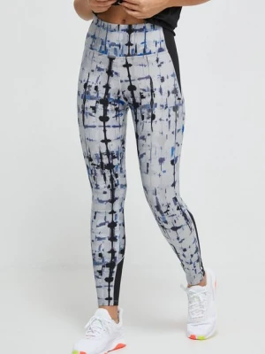 Reebok legginsy treningowe Lux Collection kolor niebieski wzorzyste