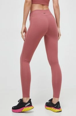 Reebok legginsy treningowe Lux kolor różowy gładkie