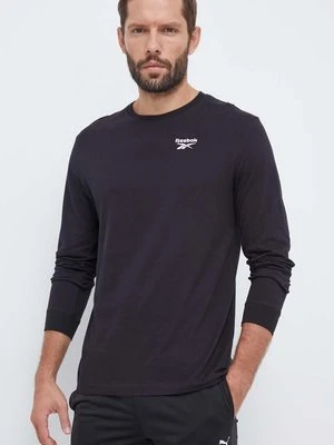 Reebok longsleeve bawełniany IDENTITY kolor czarny gładki 100070399