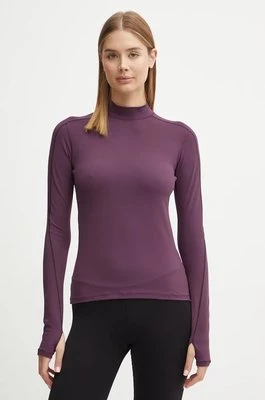 Reebok longsleeve treningowy kolor bordowy z półgolfem 100205683