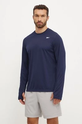 Reebok longsleeve treningowy kolor granatowy gładki 100065328