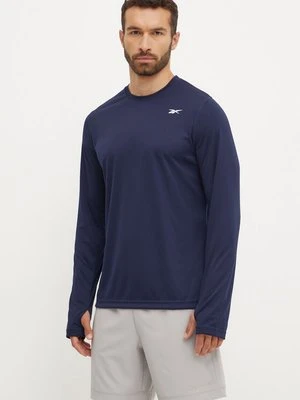 Reebok longsleeve treningowy kolor granatowy gładki 100065328