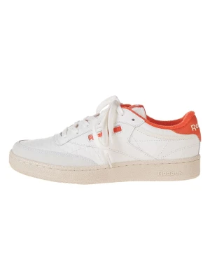 Reebok Skórzane sneakersy "Club C" w kolorze biało-pomarańczowym rozmiar: 37, 5