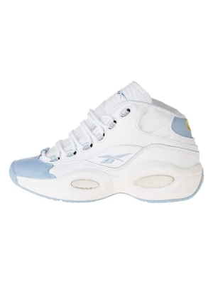 Reebok Skórzane sneakersy "Question Mid" w kolorze biało-błękitnym rozmiar: 40