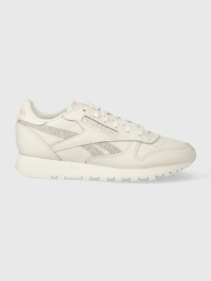 Reebok sneakersy skórzane CL Leather kolor beżowy