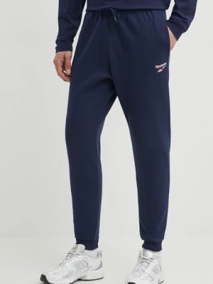 Reebok spodnie dresowe Identity kolor granatowy gładkie 100202851