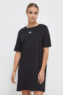 Reebok sukienka bawełniana Identity kolor czarny mini prosta 100034707