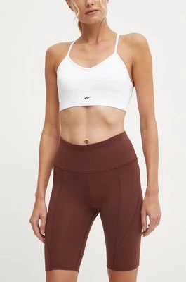 Reebok szorty LUX Collection damskie kolor brązowy gładkie high waist 100205597