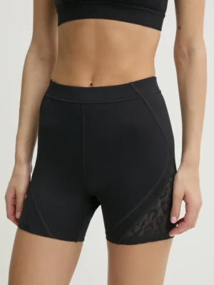 Zdjęcie produktu Reebok szorty treningowe kolor czarny gładkie high waist 100230998