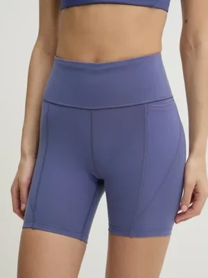 Reebok szorty treningowe LUX Collection kolor fioletowy gładkie high waist 100214846