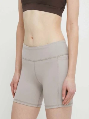 Reebok szorty treningowe LUX COLLECTION kolor szary gładkie high waist 100076148