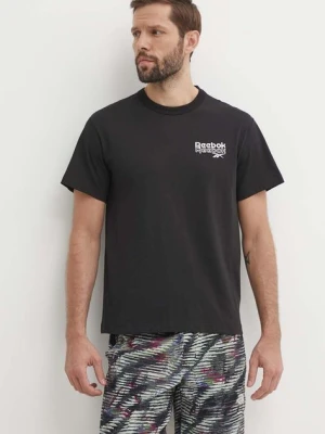 Reebok t-shirt bawełniany Brand Proud męski kolor czarny z nadrukiem 100076383