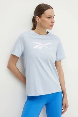 Reebok t-shirt bawełniany damski kolor niebieski 100075738