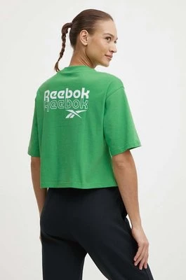Reebok t-shirt bawełniany damski kolor zielony 100075957