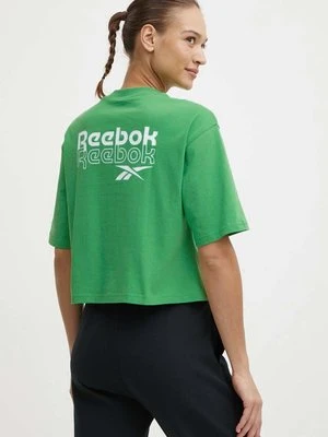 Reebok t-shirt bawełniany damski kolor zielony 100075957