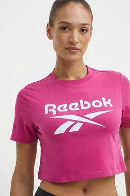Reebok t-shirt bawełniany Identity damski kolor różowy 100037588