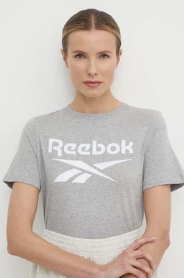 Reebok t-shirt bawełniany Identity damski kolor szary 100034852