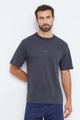 Reebok t-shirt bawełniany kolor szary z nadrukiem 100070664