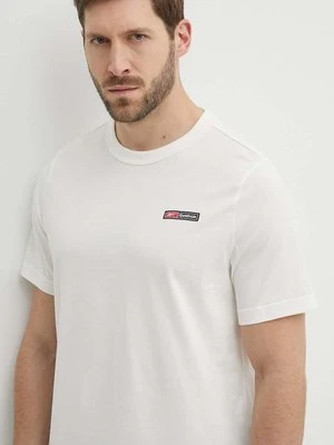 Reebok t-shirt bawełniany męski kolor beżowy z nadrukiem 100075313