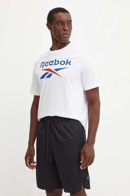 Reebok t-shirt bawełniany męski kolor biały z nadrukiem 100071175