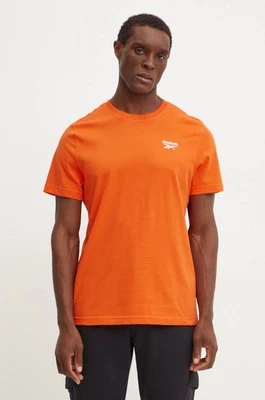 Reebok t-shirt bawełniany męski kolor pomarańczowy gładki 100206019