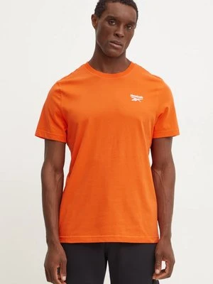 Reebok t-shirt bawełniany męski kolor pomarańczowy gładki 100206019