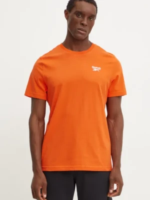 Reebok t-shirt bawełniany męski kolor pomarańczowy gładki 100206019