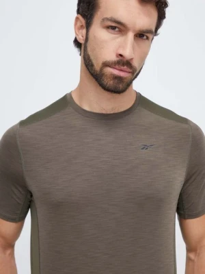 Reebok t-shirt treningowy ActivChill kolor zielony gładki