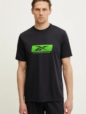 Reebok t-shirt treningowy No Matter the Distance kolor czarny z nadrukiem 100214917