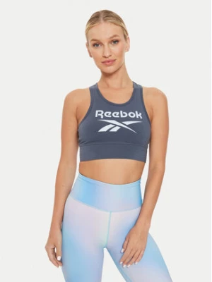 Reebok Top Big Logo Cotton Bralette 100076022 Szary Slim Fit