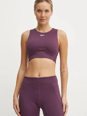 Reebok top treningowy Contour Crop kolor bordowy 100206429