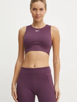 Reebok top treningowy Contour Crop kolor bordowy 100206429