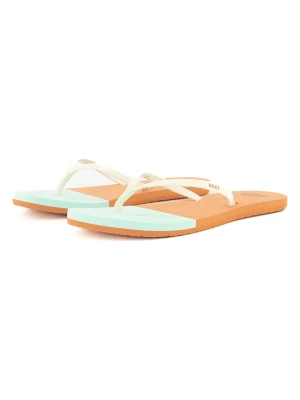 Reef Japonki "Bliss Toe Dip" w kolorze biało-turkusowo-pomarańczowym rozmiar: 38,5