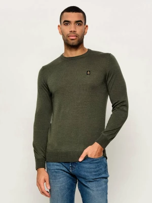 RefrigiWear Wełniany sweter Bennet | Regular Fit oliwkowy