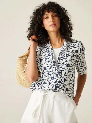 Regatta Bluzka "Salise" w kolorze biało-granatowym rozmiar: 38