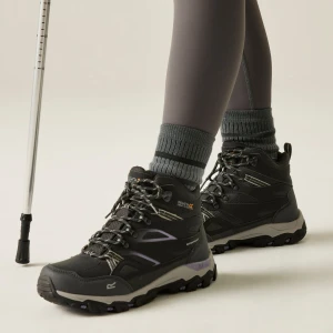 Regatta   Buty damskie trekkingowe wysokie z membraną Holcombe III Czarny, Rozmiar: